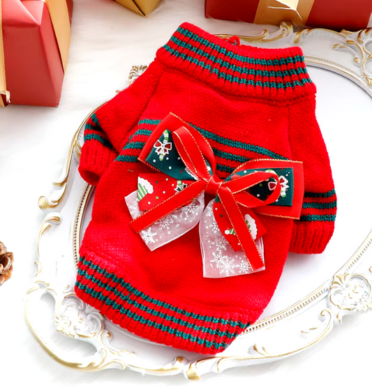 Knited Red Bow